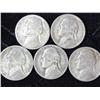 Image 1 : 5 Assorted Jeffeson War Nickels (35% Silver)