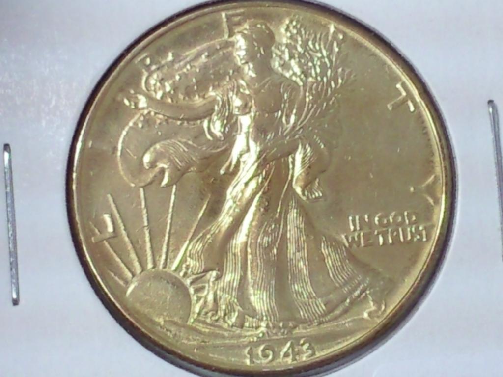 1943 Gold Plated Walking Liberty Half Dollar