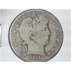 1911-S Barber Half Dollar
