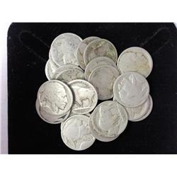 20 Assorted Undated Buffalo Nickels