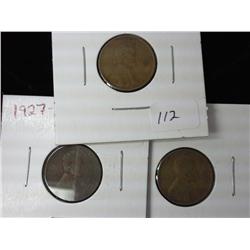 1924, 1927-S And 1928-S Lincoln Cents