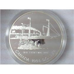 1991 Canada Frontenac Proof Dollar .500 Silver
