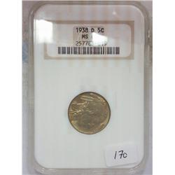 1938-D Buffalo Nickel NGC MS65