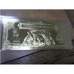 1899 Two Dollar Bill In Gold Leaf Has Real $2 Bill