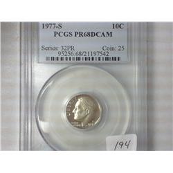 1977-S Roosevelt Dime PCGS PR68DCAM