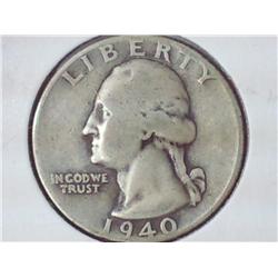 1940 Washington Silver Quarter