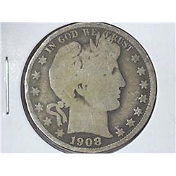 1908-O Barber Half Dollar