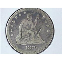 1876-CC Seated Liberty Quarter