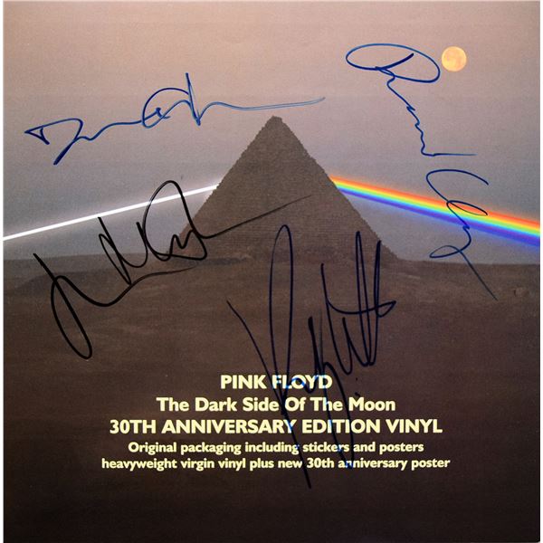 Pink Floyd Dark Side of the Moon band signed Record Insert Sticker