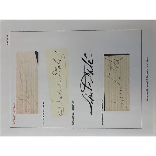 Salvador Dali original signature. GFA authenticated