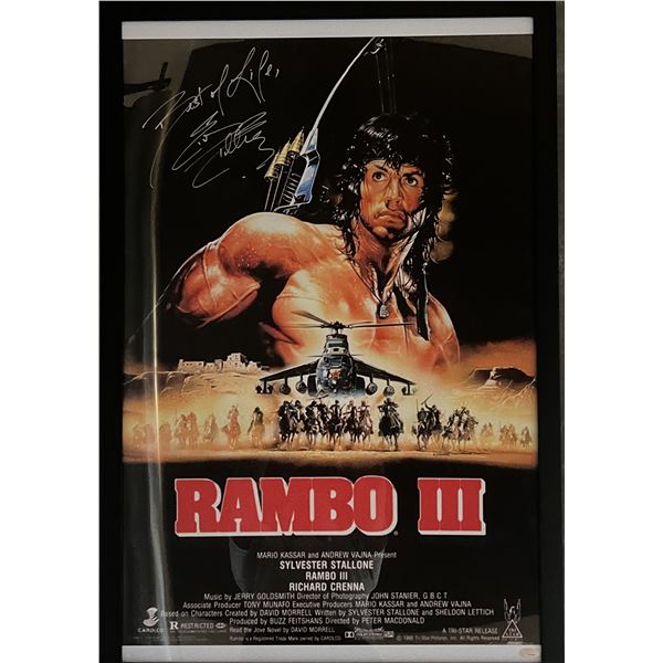 Sylvester Stallone Rambo III signed movie poster