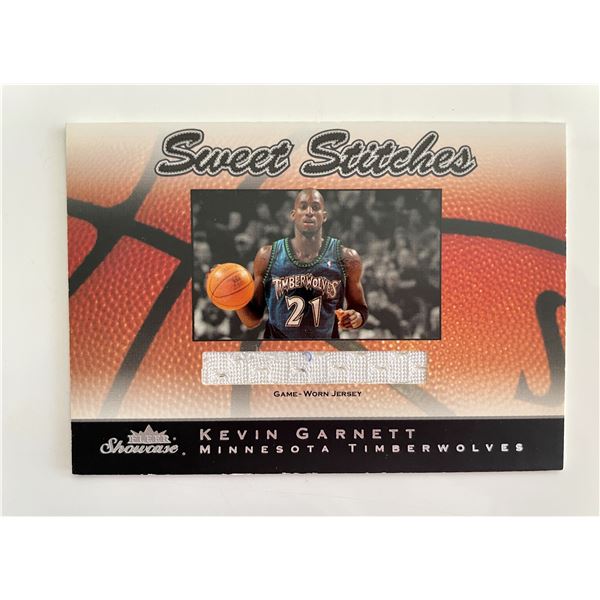 Kevin Garnett 2003-04 Fleer Showcase Sweet Stitches Game-Used Jersey Piece