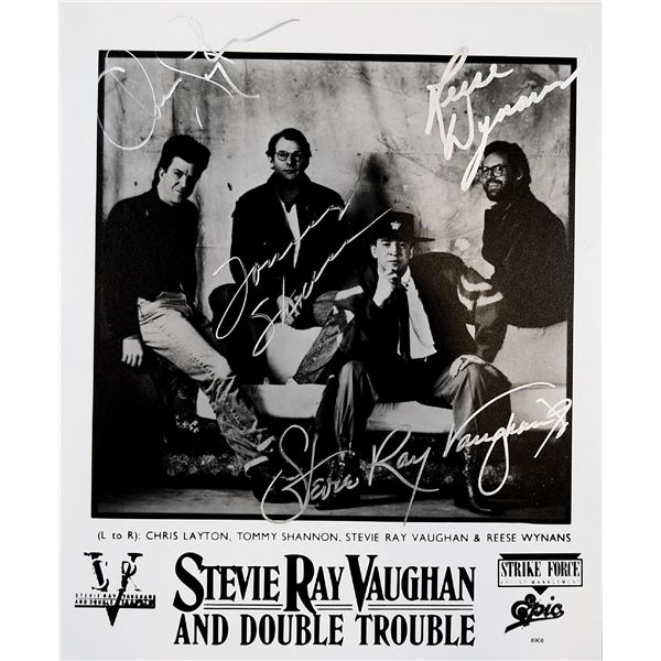 Stevie Ray Vaughan and Double Trouble signed promo photo