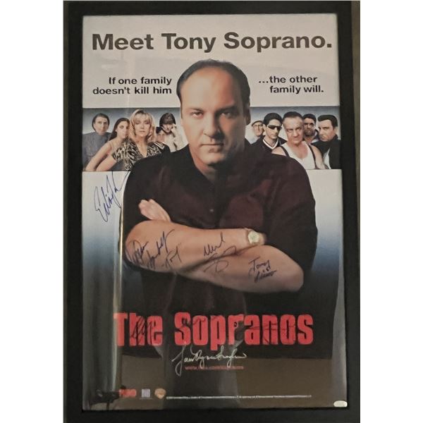 The Sopranos cast signed TV poster