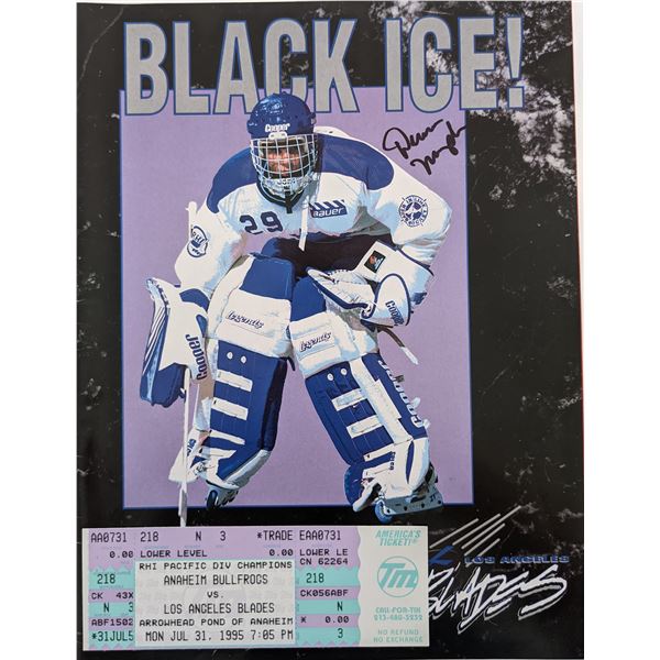 Black Ice Roller Hockey Signed Program and Game Ticket - 1995