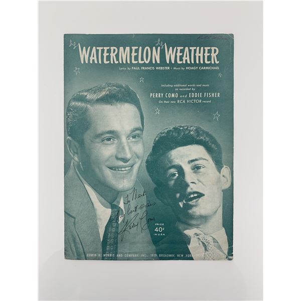 Perry Como signed sheet music