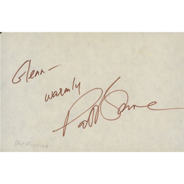 Pat Boone signed note