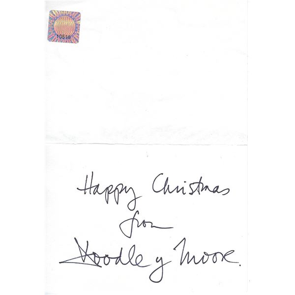 Dudley Moore signed hand drawn Christmas Card