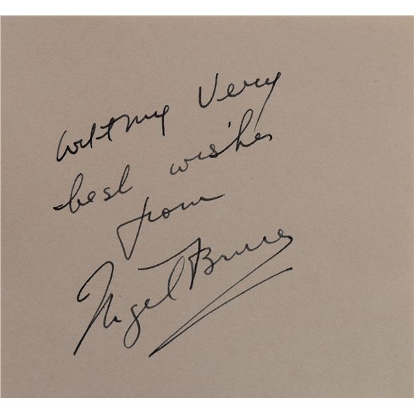 Sherlock Holmes Nigel Bruce  signed slip