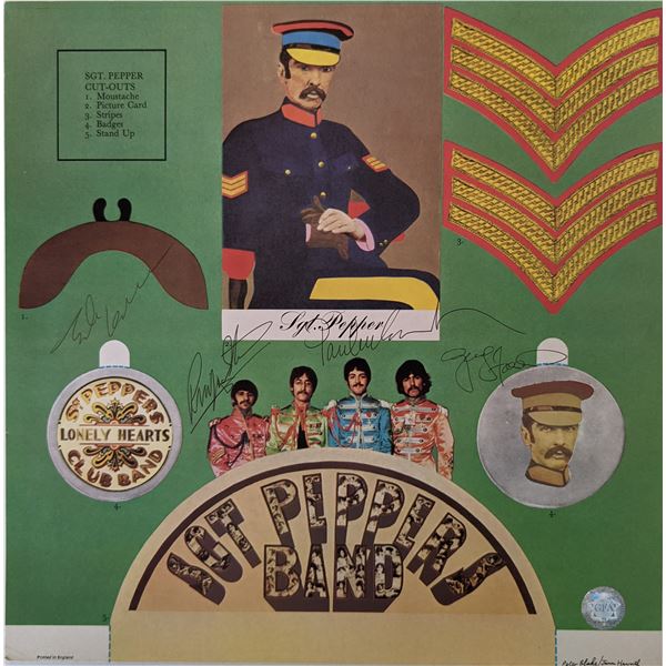 The Beatles Sgt. Peppers Band Signed LP Insert