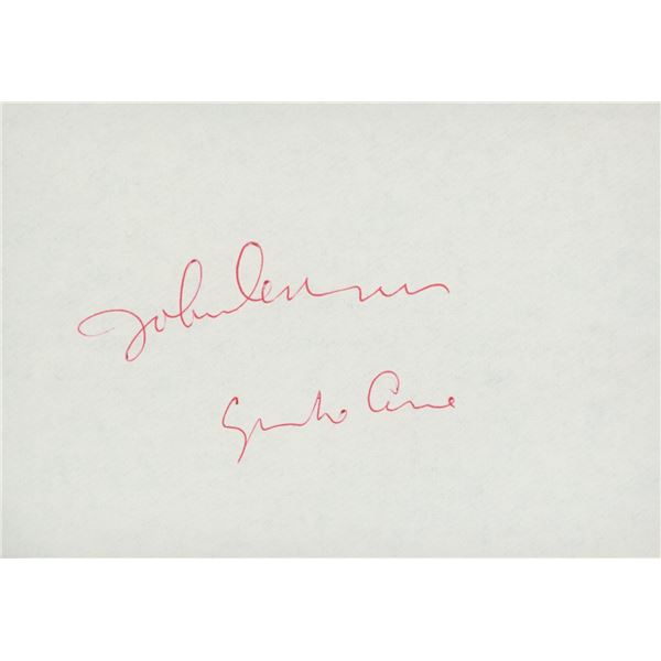 John Lennon and Yoko Ono signature cut