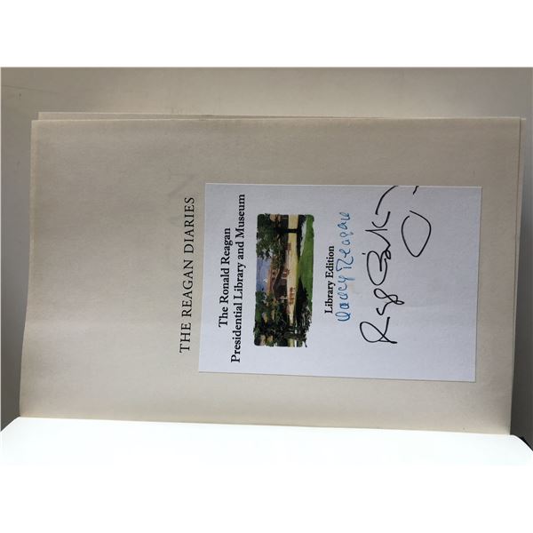 The Reagan Diaries autographed by Douglas Brinkley and Nancy Reagan