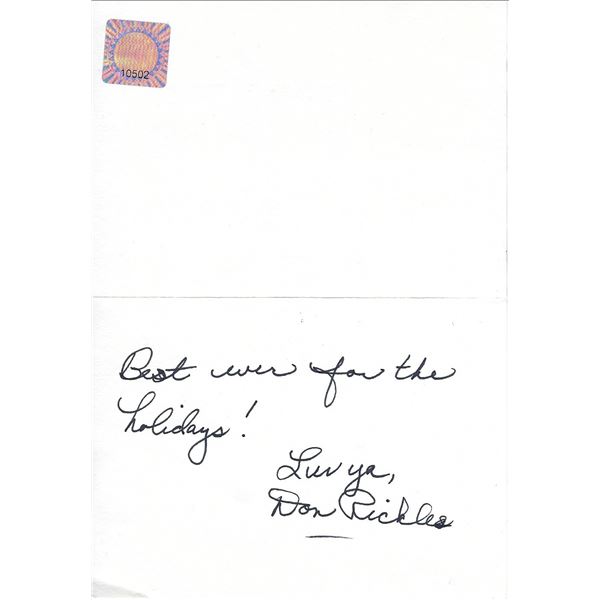 Don Rickles signed original hand drawn Christmas card