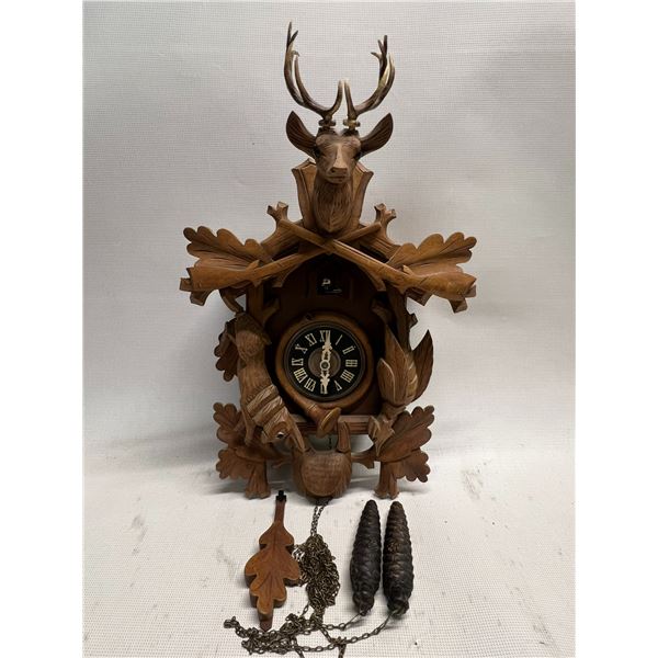 Vintage West German Cuckoo Clock w/pendulum & weights Not tested