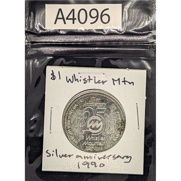 1990 Whistler Silver Anniversary Dollar (A4096)