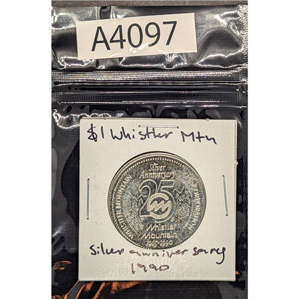 1$ Whistler Mountain Silver Anniversary 1990 (A4097)