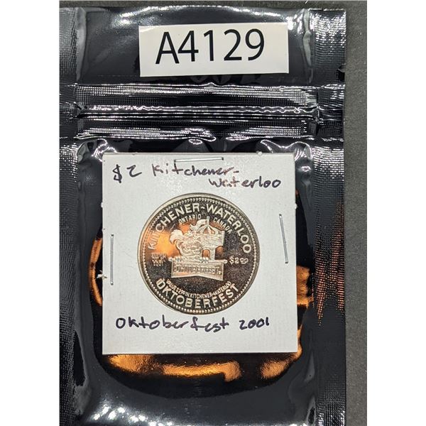 Kitchener-Waterloo Oktoberfest 2001 2$ Coin (A4129)