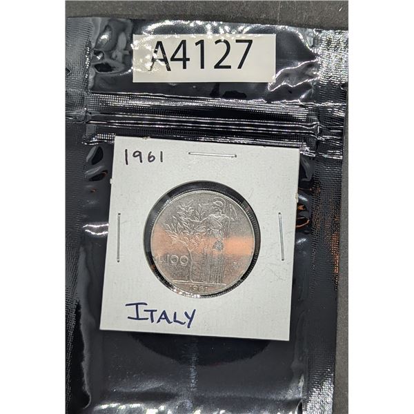 1961 Italy 100 Lira Coin (A4127)