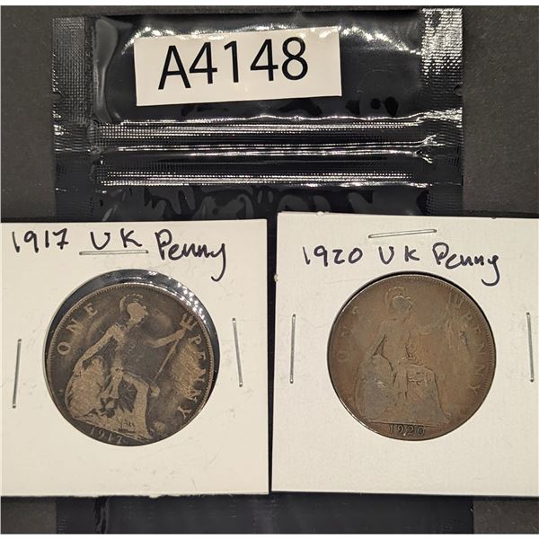 1917 and 1920 UK Pennies (A4148)