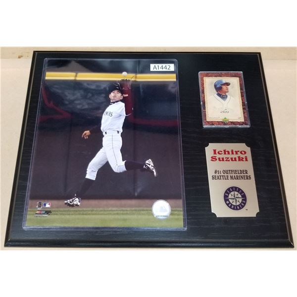 Framed Ichiro Suzuki Photograph & Card (A1442)