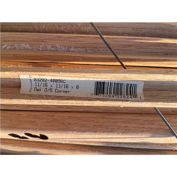 ALEXANDRIA MOULDING 11/16" x 11/16" x 8' Oak Outside Corner Moulding, quantity of 32 pieces