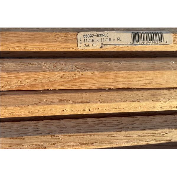 OAK  11/16 x 11/16  x 16'   Quarter Round , QUANTITY OF 18 PIECES