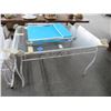 Image 1 : Outdoor Patio White Iron Glasstop Table, Lounge Beach Chair