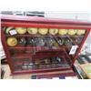 Image 1 : Wood Red Display Case w/Glass Door