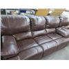 Image 2 : Brown Leather Recliner Sofa/Loveseat/Easy Chair (Stuck)