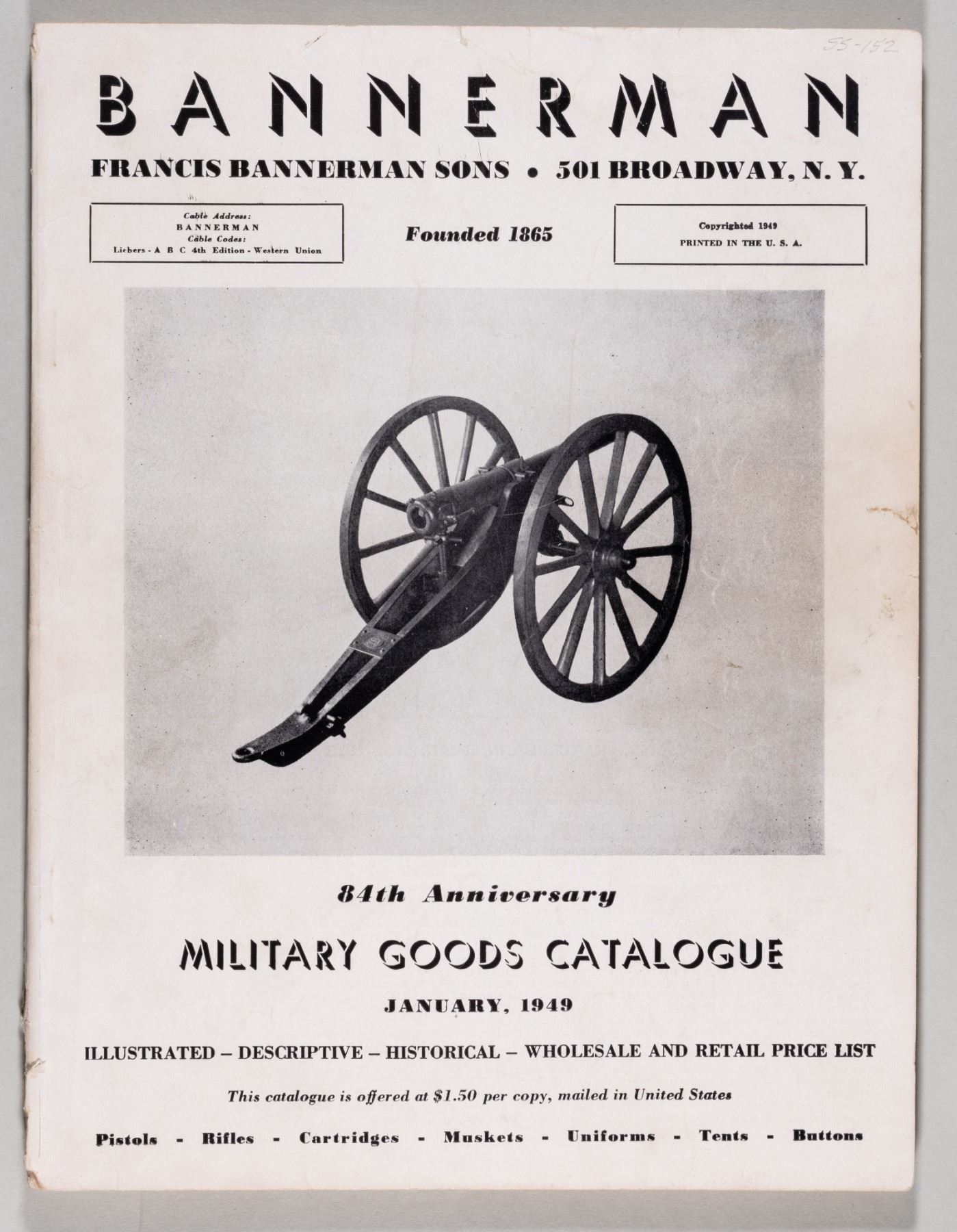 BANNERMAN MILITARY GOODS CATALOG