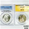 Image 1 : 1951, 1960 Set (2) Franklin Half Dollar  MS