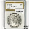 Image 1 : 1925-S Silver Peace Dollar PGA MS63