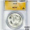 Image 1 : 1924 Silver Peace Dollar ANACS MS62