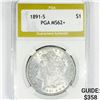 1891-S Morgan Silver Dollar PGA MS62+