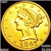 1847 $5 Gold Half Eagle UNCIRCULATED