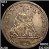 1861-S Seated Liberty Quarter CHOICE AU