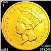 1860-S $3 Gold Piece CHOICE AU