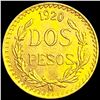 Image 2 : 1920 Mexico Gold 2 Pesos CHOICE BU