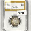 Image 1 : 1853 Seated Liberty Qtr PGA MS60 Arrows n Rays