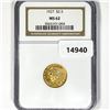 Image 1 : 1927 $2.50 Gold Quarter Eagle NGC MS62